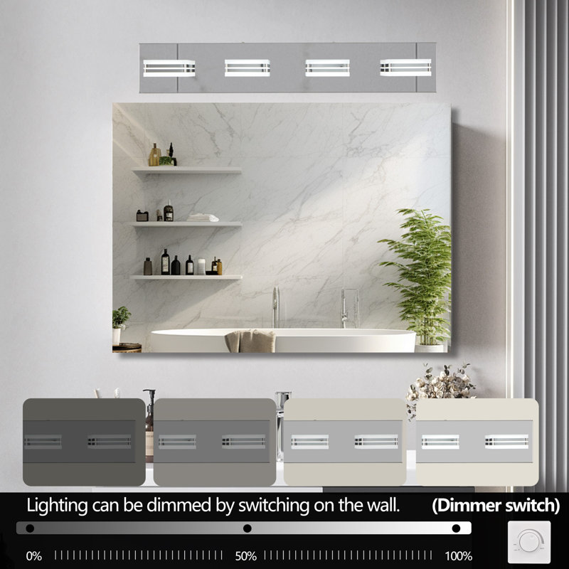 Éclairage pour salle de bain 4 lumières Lalith, Chrome