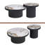Ensemble de 2 tables basses, table basse ronde en panneau de fibres à densité moyenne en bois aggloméré pour salon, espace de loisirs