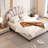 Charming Velvet Upholstered Platform Bed With Artistic Headboard For Cozy Sleep-399015319-399015316