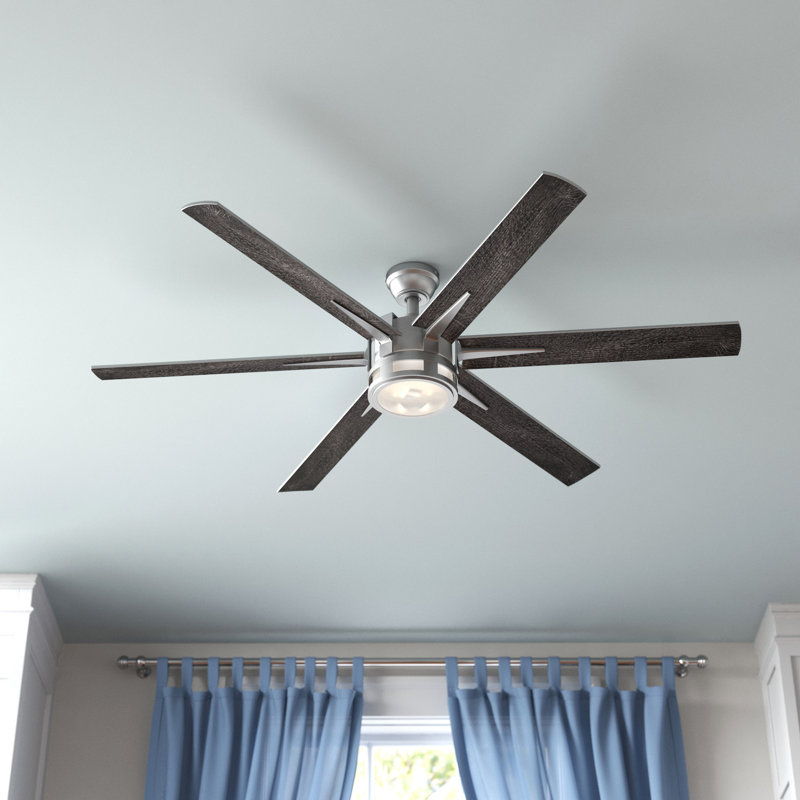 Kaliza 56'' Ceiling Fan with LED Lights and Remote Included, Pewter