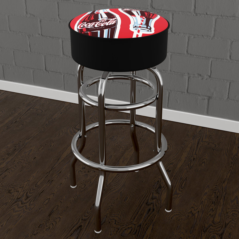 Swivel Upholstered Counter Stool with Steel Frame