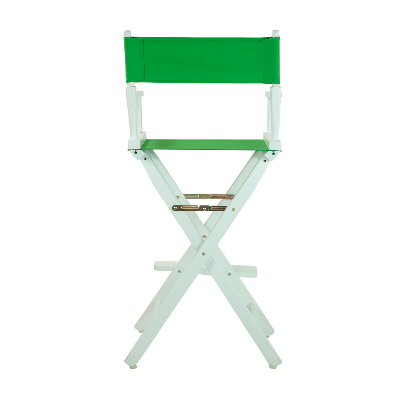 Chaise de réalisateur pliante de 30 po avec toile, Blanc, Vert