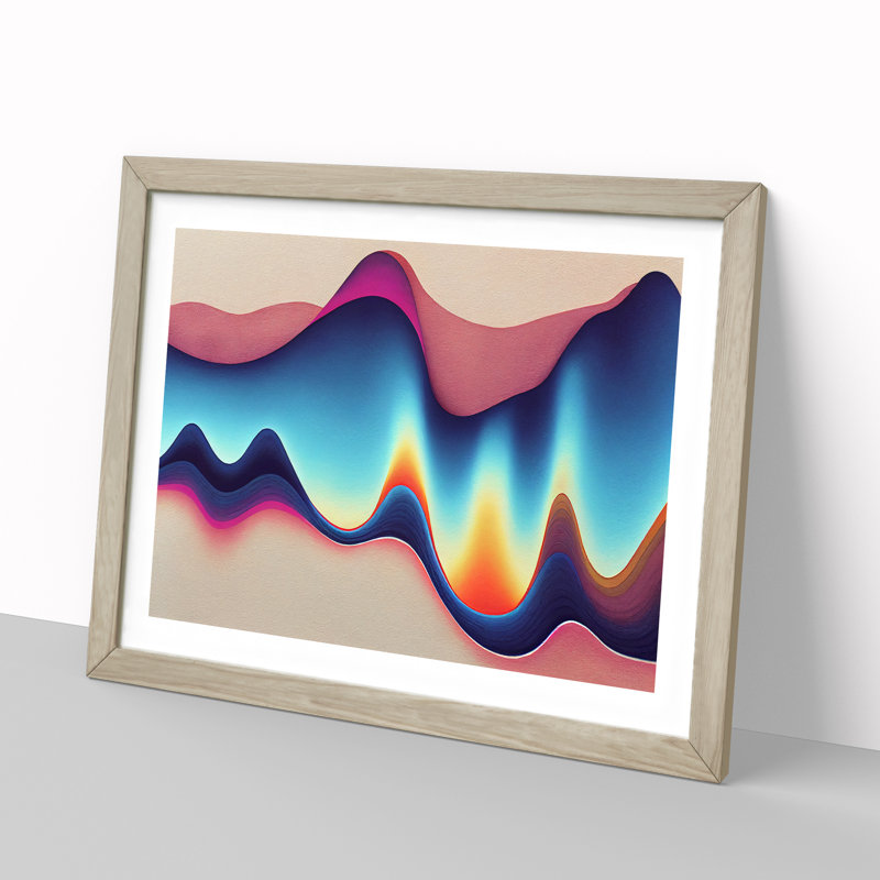 Abstract Soundwave Vol.1 - Framed Print, 46cm H x 64cm W x 2cm D, Oak Framed