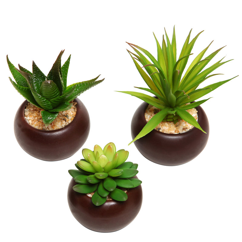 7'' Faux Succulent in Ceramic Pot