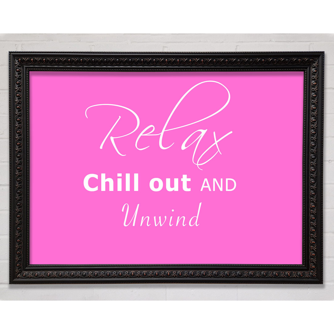 Bathroom Quote Relax Chill Out Silver - Einzelner Bilderrahmen Kunstdrucke