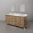 Brookhn 72 In. Double sink Quartz top Bath Vanity in Lustrous Walnut with Hook Faucet and Mirror-627655473