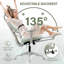 Chaise de bureau ergonomique verte à haut dossier, chaise d'ordinateur à dossier en filet avec repose-pieds, soutien lombaire dynamique, appui-tête en 2 dimensions et accoudoirs 4D, coussin éponge pour bureau à domicile pour adultes