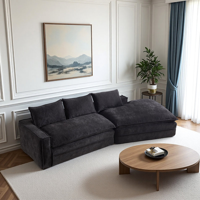 Canapé modulaire Modern, Noir, Noir