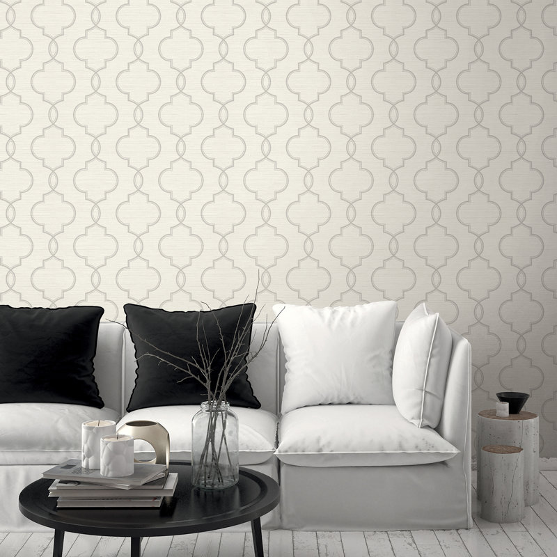 Rouleau de papier peint texturé L 27 pi x l 27 po Cece, Gris clair