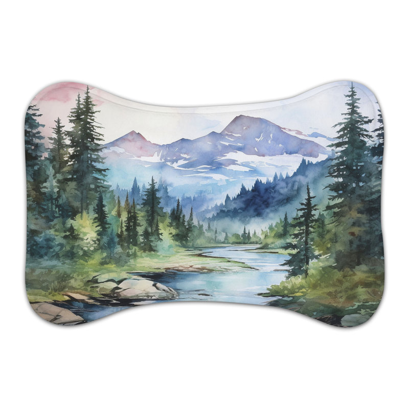 Mountain Mountain Art - Tapis d'alimentation en forme d'os