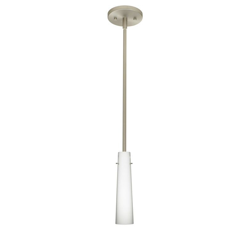 Marquette 1 - Light Single Pendant, Opal Matte, Satin Nickel