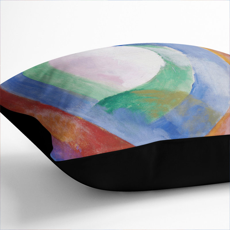 Composition Vol.1 Abstract Square Throw Cushion, 55cm H x 55cm W x 20cm D, Black