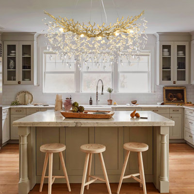 Luminaire linéaire linéaire pour îlot de cuisine à 10 lumières en forme de branche K9