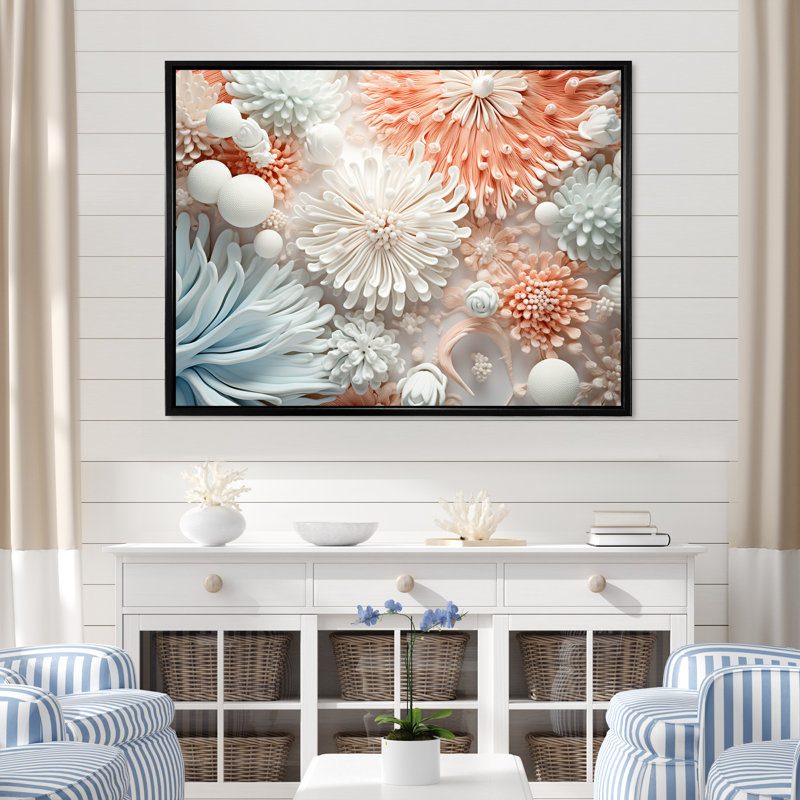 «Colorful Coral Reef Heaven IV», art mural grand corail sous l'eau, H 24 po x l 32 po x P 1 po, Cadre flottant noir