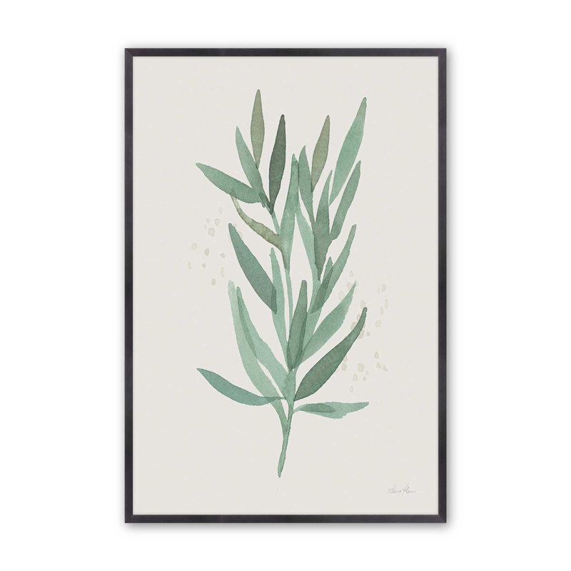 Imprimé «Green Leaf Impressions II», Cadre de coin ouvert en zinc patiné, H 15,25 po x l 12,25 po