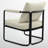 Mid-century Modern Upholstered Accent Chair With Ultra Thick Cushion And Industrial Metal Frame-2077581864