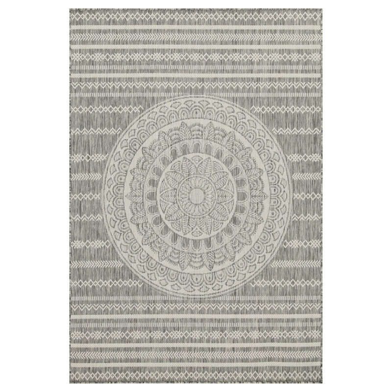 Silver 7Ft. 10In. X 10Ft. 3In. Area Rug Sunshine Gchar2018 - Indoor/Outdoor, Polypropylene, Stain , , Radiance - Zone