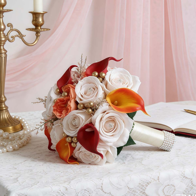 Bouquets de mariage pour les demoiselles d'honneur, Orange