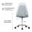 Acrylic Rolling Armless Vanity Swivel Height Adjustable Clear Desk Chair for Home Office With Wheels-545504367-561603682