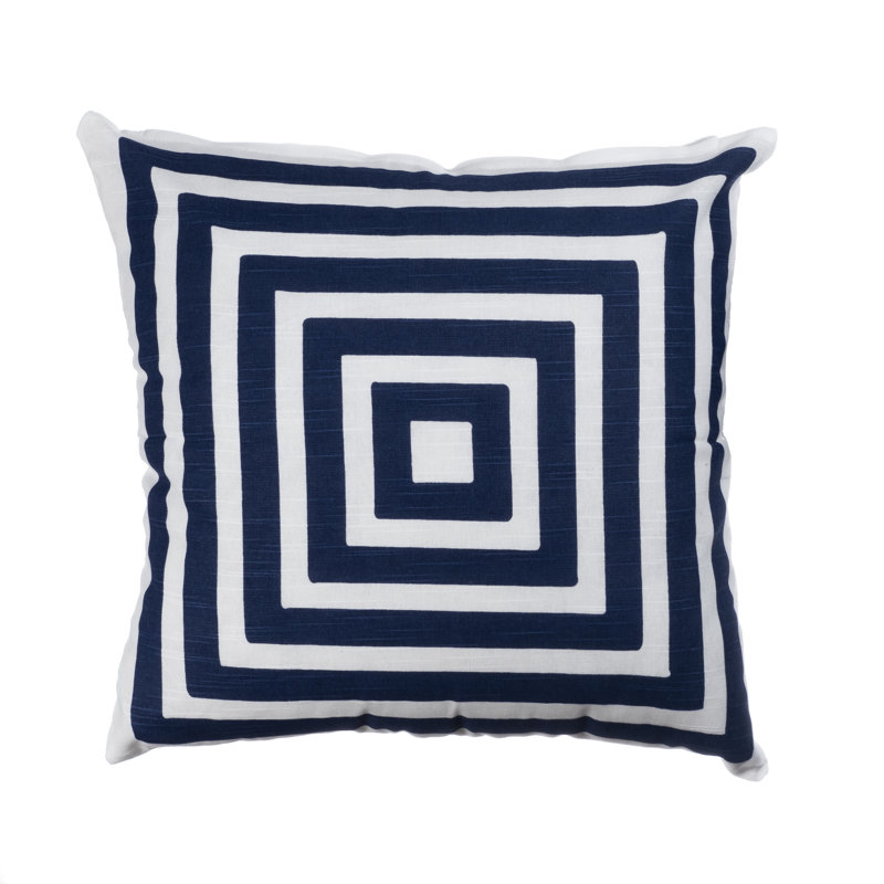 Niell Square Cushion Cover, Navy/White