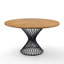 Isaak Oak Round Metal Base Dining Table