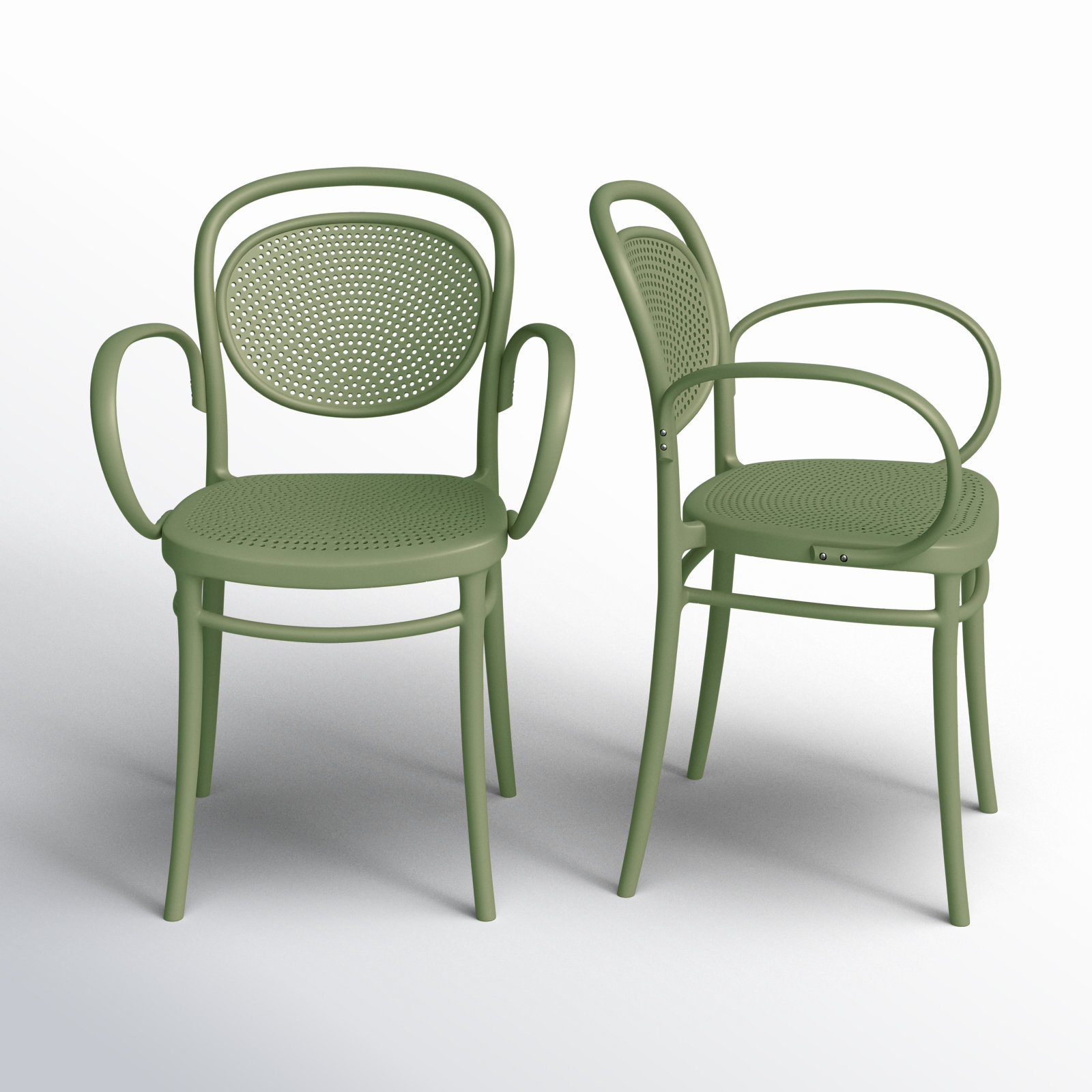Farrah Stackable Patio Armchair, Olive Green