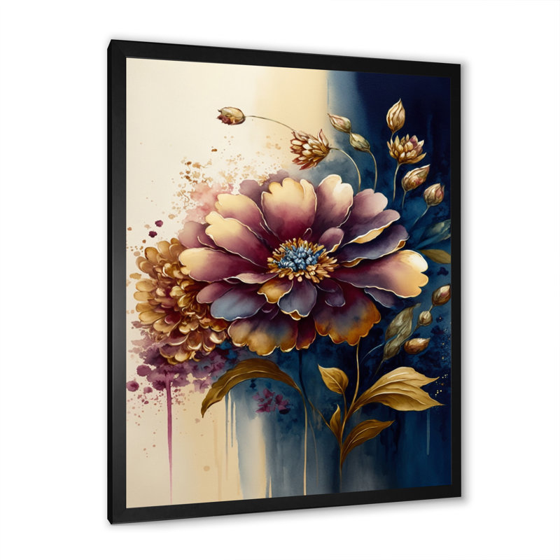 «Night Shade Zinnia Floral Design III», reproduction sur toile, H 20 po x l 12 po x P 1 po