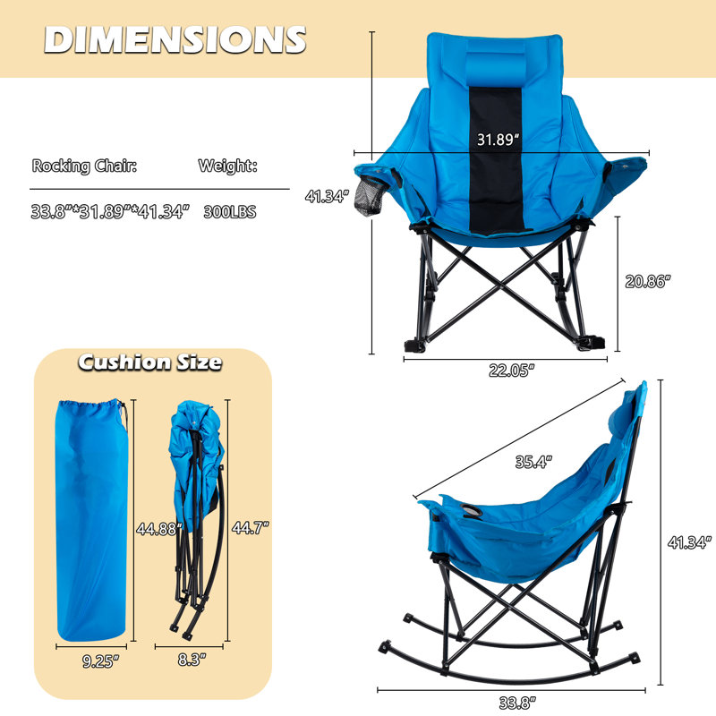 Chaise berçante d'extérieur, Bleu