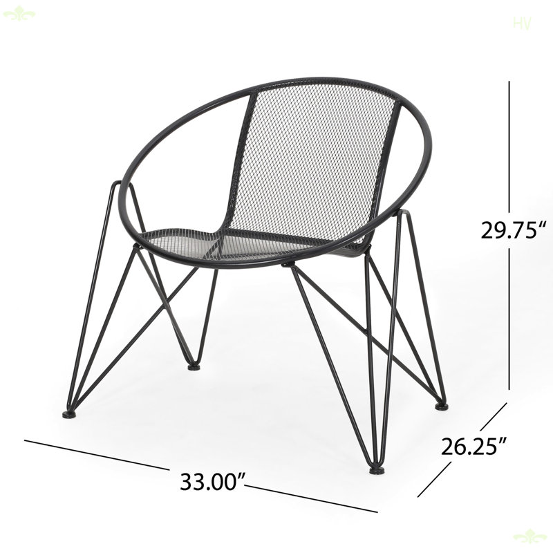 Chaise d'extérieur moderne (ensemble de 2), Noir mat