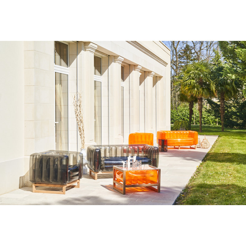 Yoko Rectangular Outdoor Coffee Table , 70cm cm W 62cm cm D, Orange
