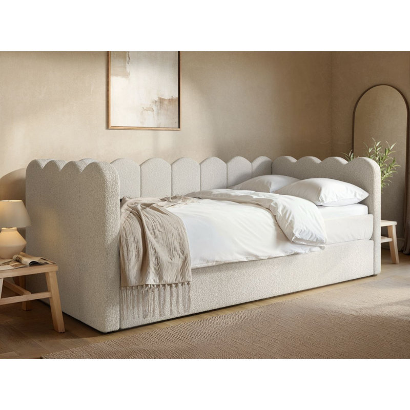 Esme Cloud Day Bed with Trundle Boucle, Beige