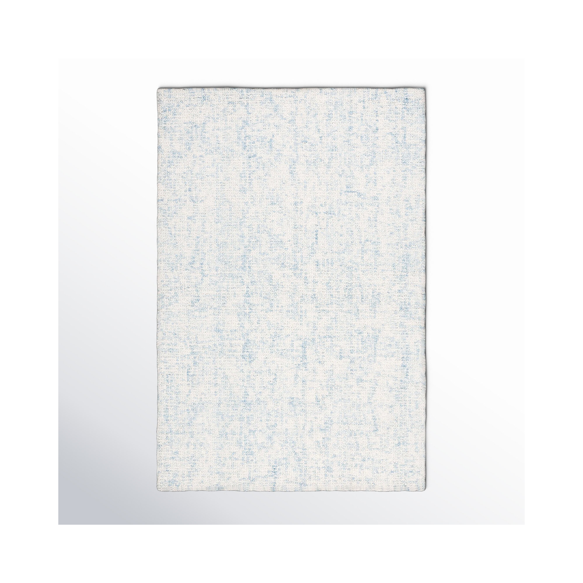 Fredi Abstract Hand Tufted Wool/Cotton Area Rug in Light Blue/Ivory, Rectangle 6' x 9'
