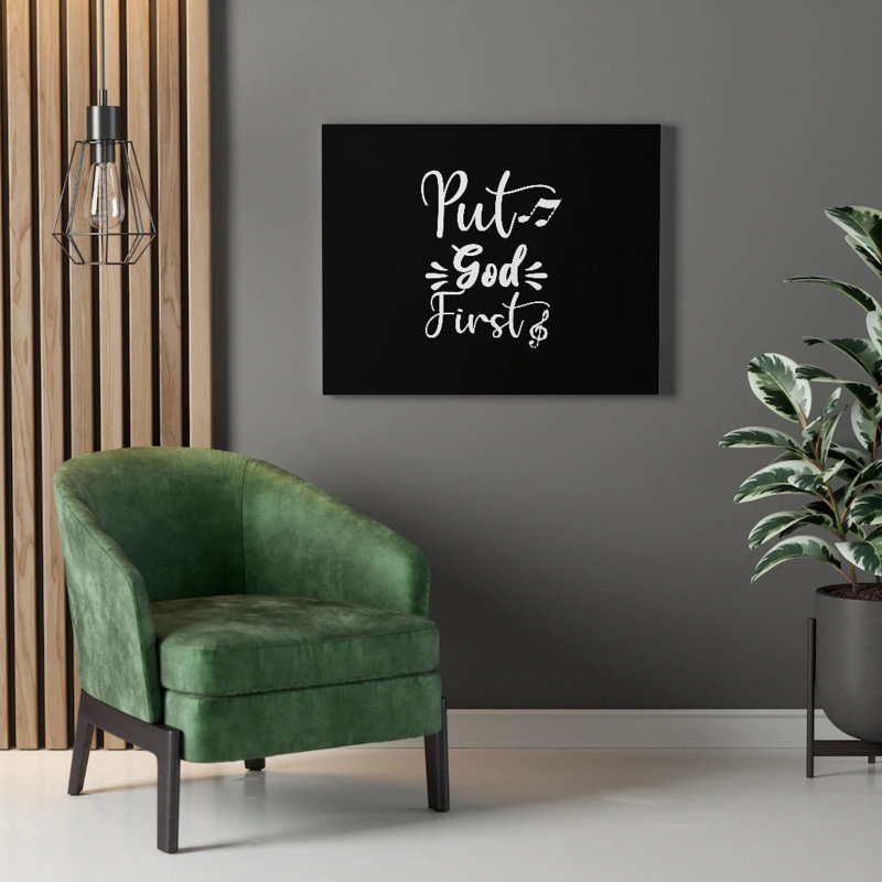 Put God First - Wrapped Canvas Print, 30cm H x 41cm W