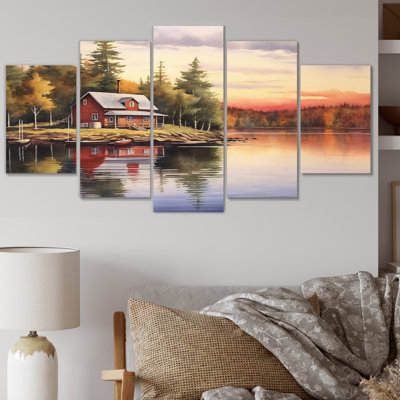 Cottage Hideaway - Countryside Wall Art Living Room - 5 Panels