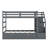Twin Over Twin Bunk Bed with Trundle and 3 Storage Stairs, Storage Bunk Bed, Kids Bed, Gray-129032216