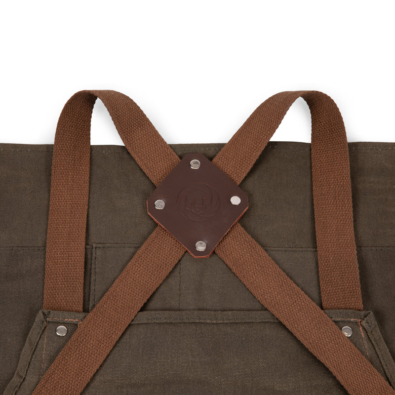 BBQ Apron with Tools & Bottle Opener - Heavy Duty Distressed Waxed Canvas
