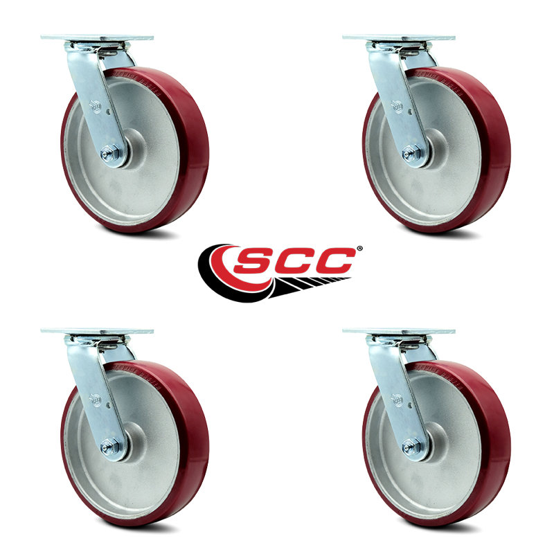 Poly on Aluminum Caster with Roller Bearings