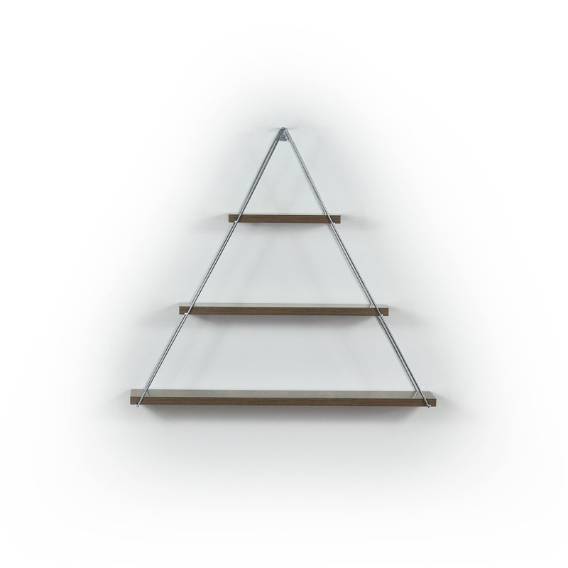 Bibliothèque flottante Triangle, Noyer