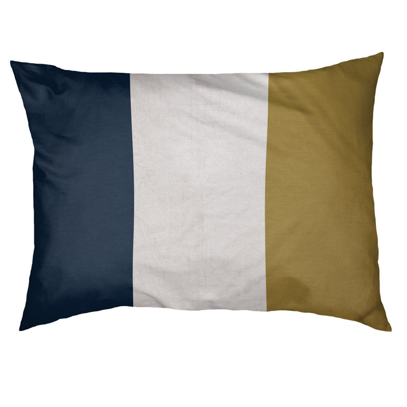 Coussin Golden State, Grand (l 40 po x P 30 po x H 6,5 po), Bleu/doré