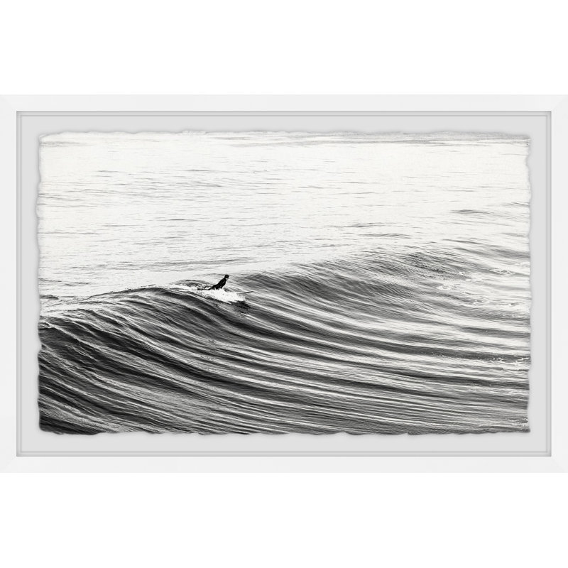 Morning Glide 1 Piece Wall Art, 30cm H x 46cm W x 4cm D, Grey Framed Paper with Deckled Edges