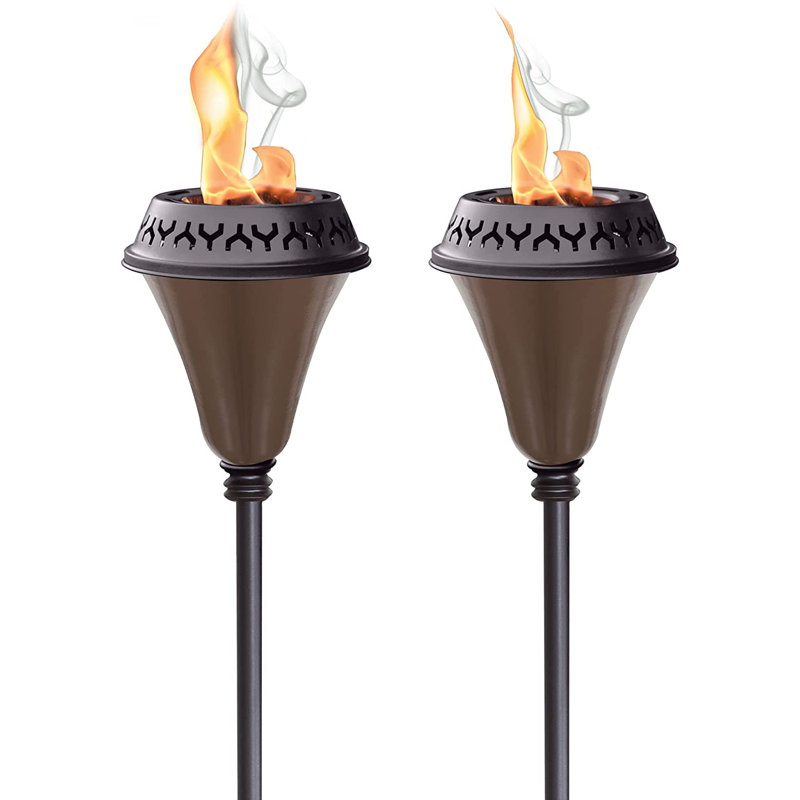 Caramel Black 60" Iron Garden Torch Set with Snuffer