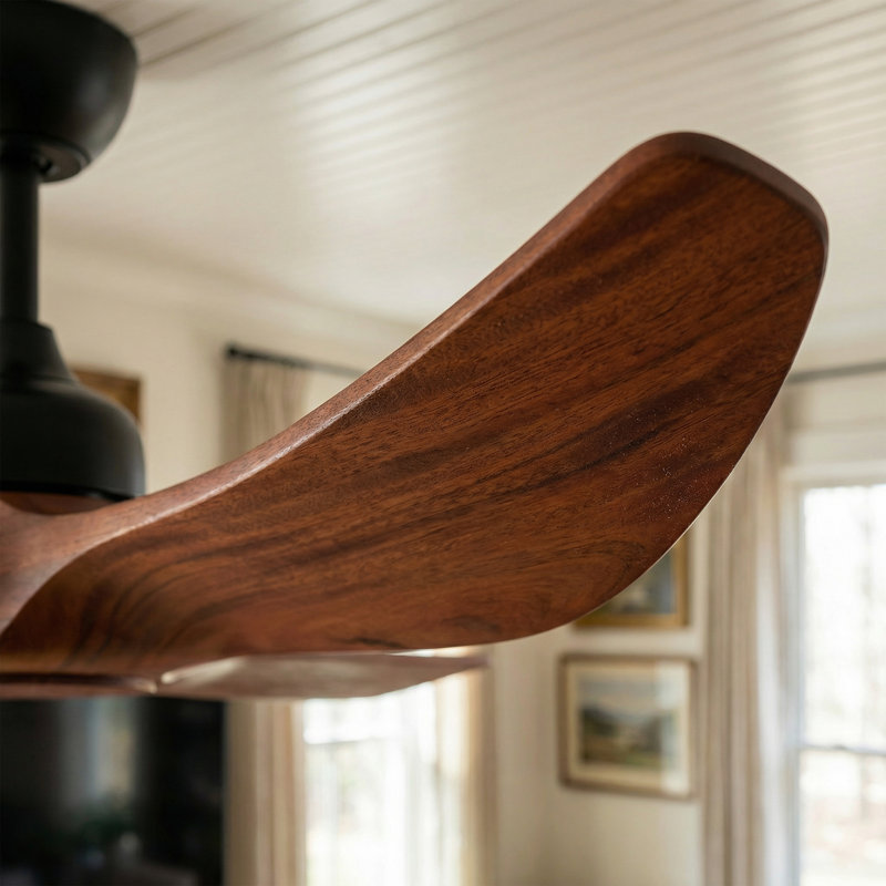 Smart Ceiling Fan With Solid Wood Blades, Reversible Motor, LED Light & App Control, Ultra-Quiet All-Season Fan