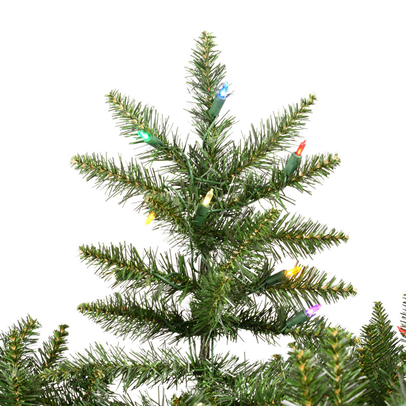 Camdon Fir Slim Artificial Christmas Tree, 8.5' H, Clear Lights, Pre-Lit