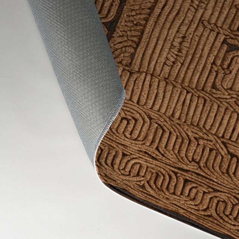 Tapis d'intérieur et d'extérieur brun français, Rectangle 5 pi x 7 pi