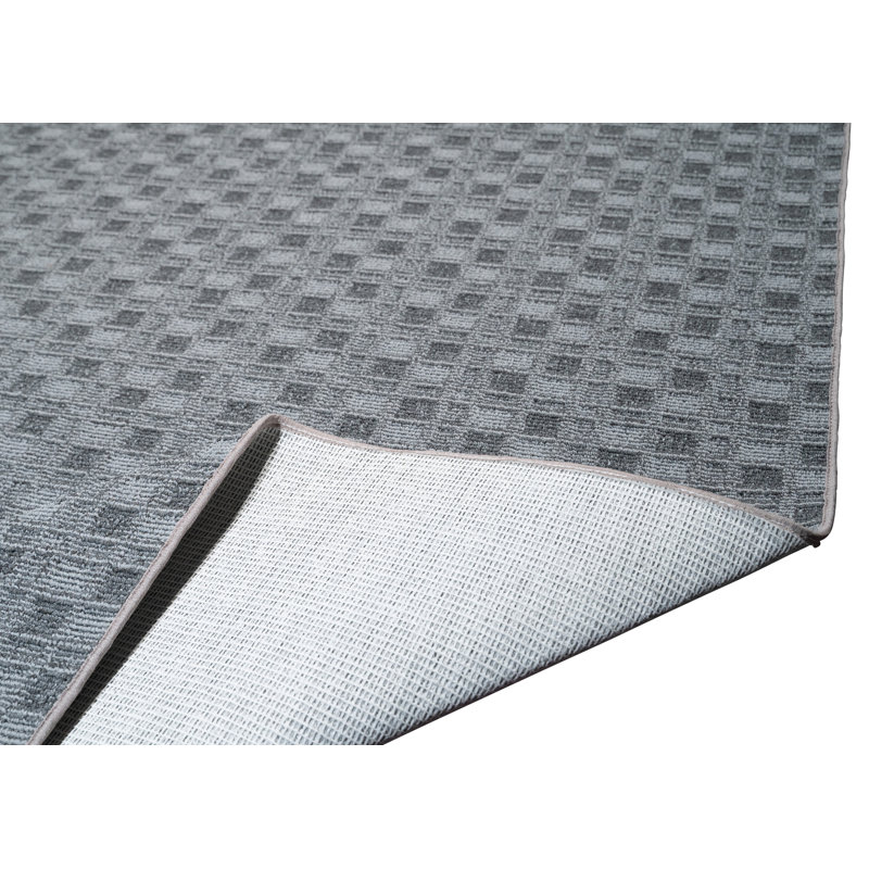 Tapis abstrait commercial intérieur / extérieur de couleur grise, Hexagone 9 pi