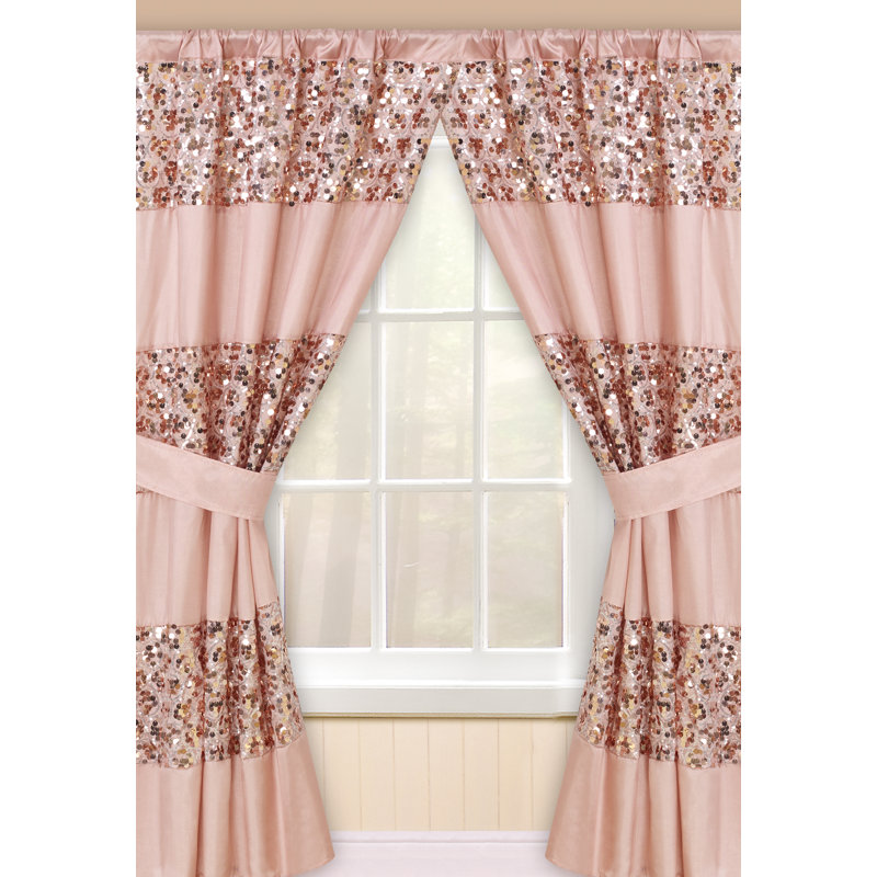 Northfleet Semi Sheer Curtain Single Panel, Blush
