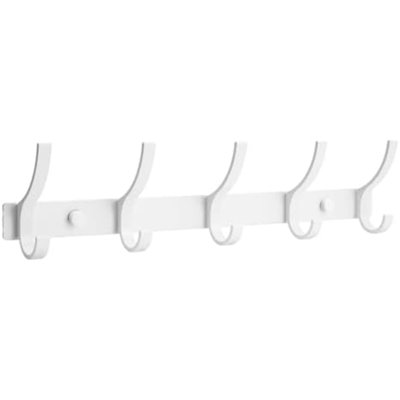 Porte-manteau mural, crochets muraux, crochets pour suspendre les vêtements, porte-chapeaux mural, cintre à 10 crochets, crochets pour serviettes de salle de bain (1 paquet, blanc)