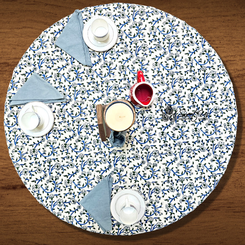 Iuli Hand Block Printed Cotton Tablecloth