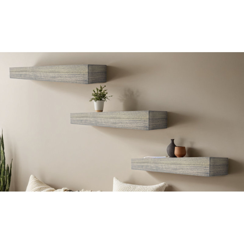 Rayne Poplar Floating Shelves, 4" H x 32" W x 5" D