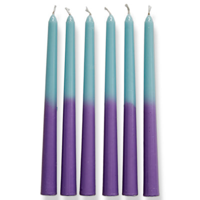 Ensemble de 6 chandelles bleues Groovy Groove